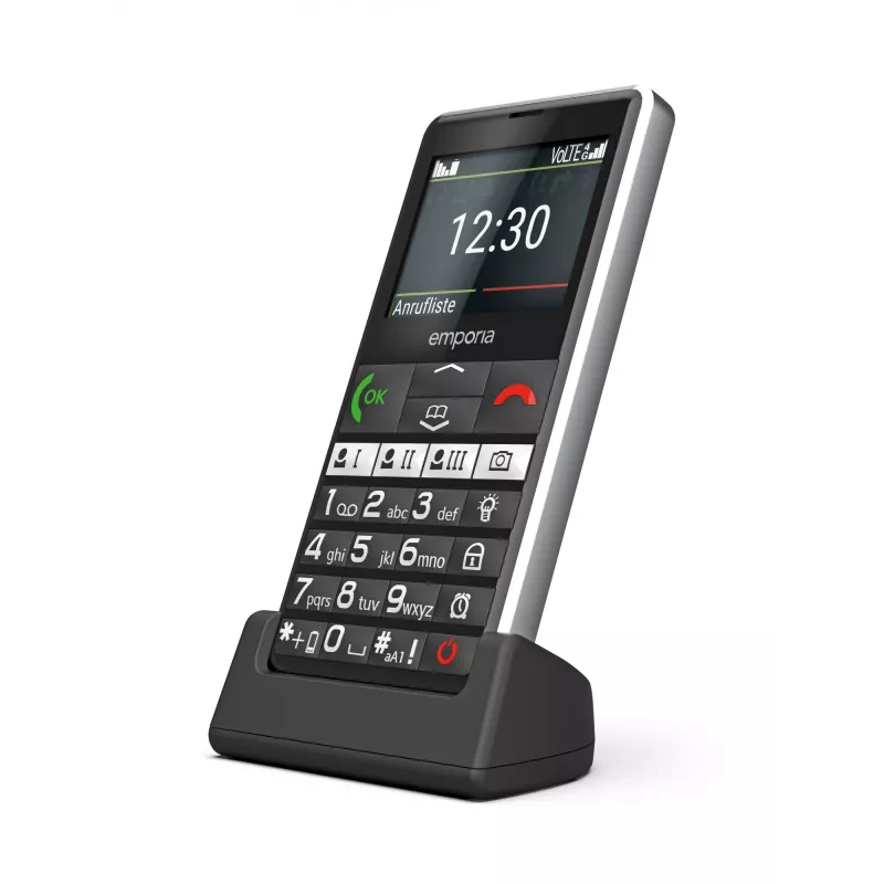 Emporia emporiaPURE-LTE senjorų telefonas, 5,87 cm (2,31 colio), 107 g, juodas