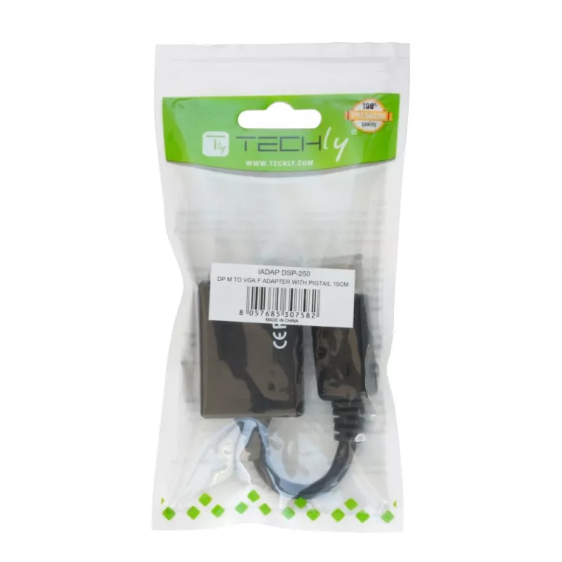 Techly IADAP DSP-250 adapteris DisplayPort į VGA, 0,07 m