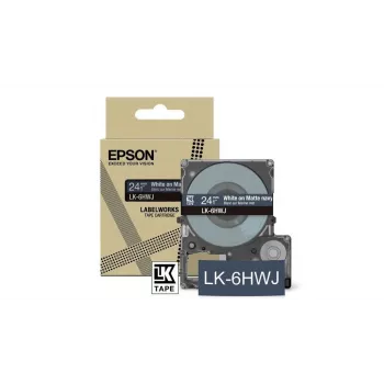 Epson LK-6HWJ etikečių juosta tamsiai mėlyna balta 2,4 cm terminiu perkėlimu