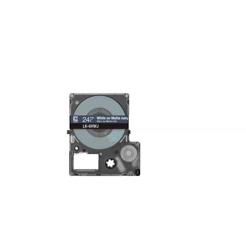 Epson LK-6HWJ etikečių juosta tamsiai mėlyna balta 2,4 cm terminiu perkėlimu