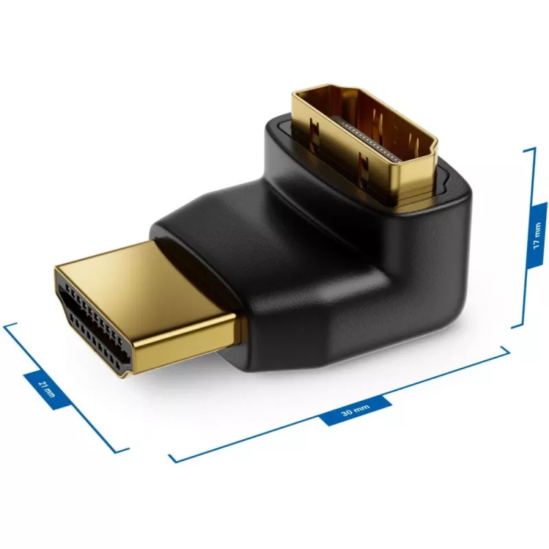 Techly HDMI adapteris M / F kampu L IADAP HDMI-L, juodas