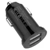 Techly Mini automobilinis įkroviklis 2 USB-A prievadai 24W / 4,8A juodas