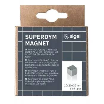 Sigel BA192 neodiminis magnetas kubas sidabrinis 10 mm (6 vnt.)