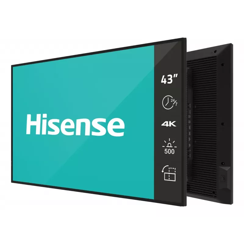 Hisense Smart TV 43 colių E5QTUK QLED 3840x2160 (4K) Full HD, Android 11, 500 cd/m², 8 ms, VESA, Juoda