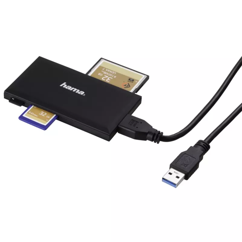 Hama 00181018 kortelių skaitytuvas USB 3.2 Gen 1 (3.1 Gen 1) Type-A juodas