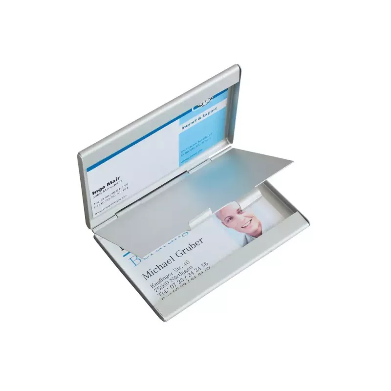 Vizitinių kortelių dėklas Sigel VZ136 aliuminis sidabrinis