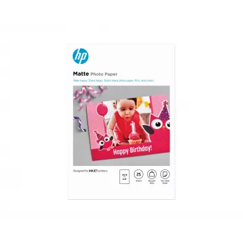 HP matinis foto popierius 180 g/m² 10x15 cm (101x152 mm) 25 lapų