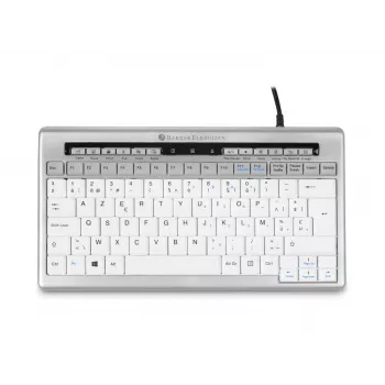 BakkerElkhuizen S-board 840 UK Qwerty, belaidė klaviatūra (80-87%), USB, žirklinis mechanizmas, QWERTY, šviesiai pilka, balta