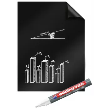 Legamaster Magic-Chart juodos lentos folija 60x80 cm (25 lapų)