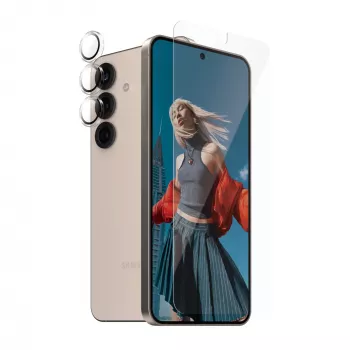 PanzerGlass 2 viename apsaugos rinkinys Samsung Galaxy S25 – ekrano ir kameros apsauga nuo įbrėžimų ir smūgių