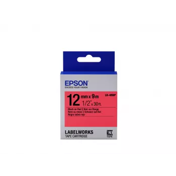 Epson kasečių juostelė Pastel LK-4RBP juoda/raudona 12mm (9m)