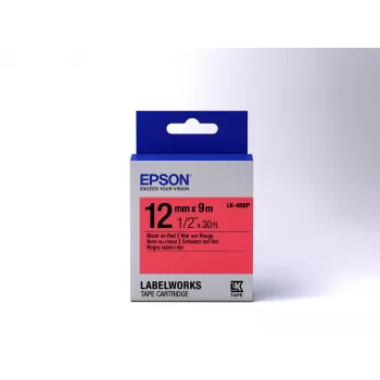 Epson kasečių juostelė Pastel LK-4RBP juoda/raudona 12mm (9m)