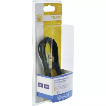 Tinklo kabelis Schwaiger 3,0 m RJ-11 – RJ-45 3 m juodas