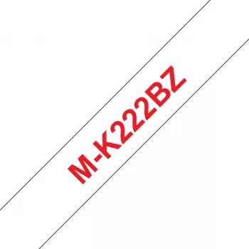 Brother M-K222BZ juosta etiketėms, raudona ant baltos
