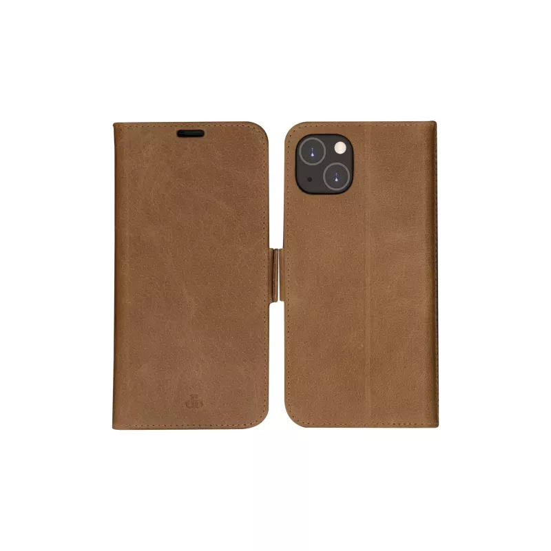 Dėklas-piniginė dbramante1928 iPhone 14 Plus Tan 3 kortelių kišenės