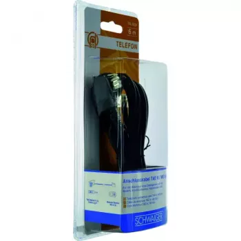 Telefono laidas RJ-11 Schwaiger TAL6236533 6,0 m TAE-N juodas