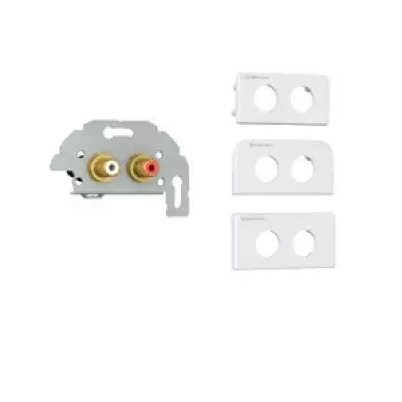 Kindermann Konnect Design Click 2x RCA Audio L/R lizdų modulis, pilkas/baltas (7456000410)