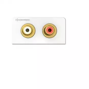 Kindermann Konnect Design Click 2x RCA Audio L/R lizdų modulis, pilkas/baltas (7456000410)