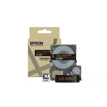 Juosta etikečių spausdintuvui Epson LK-5BKP juoda su auksiniu tekstu 1,8 cm