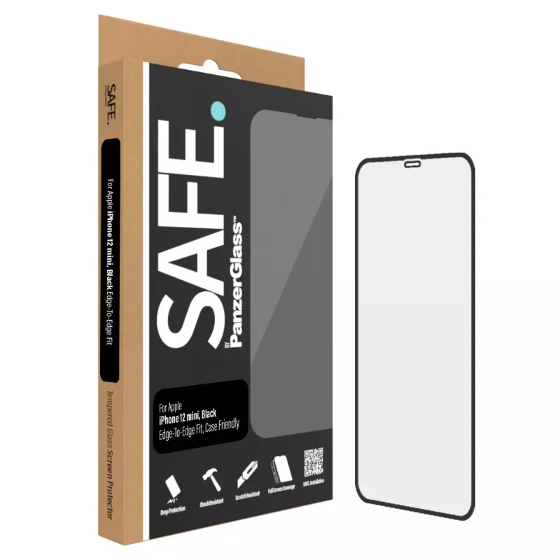 PanzerGlass SAFE. apsauginis stiklas iPhone 12 Mini | nuo krašto iki krašto