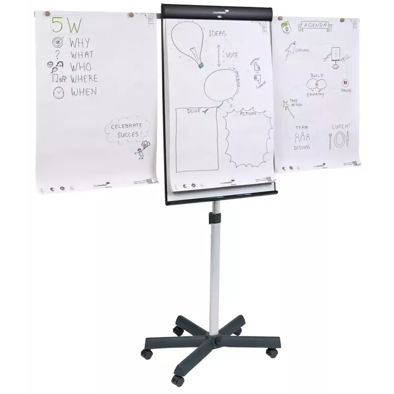 Legamaster SKETCH PRO mobilus flipchart su žvaigždiniu pagrindu ir 5 ratais