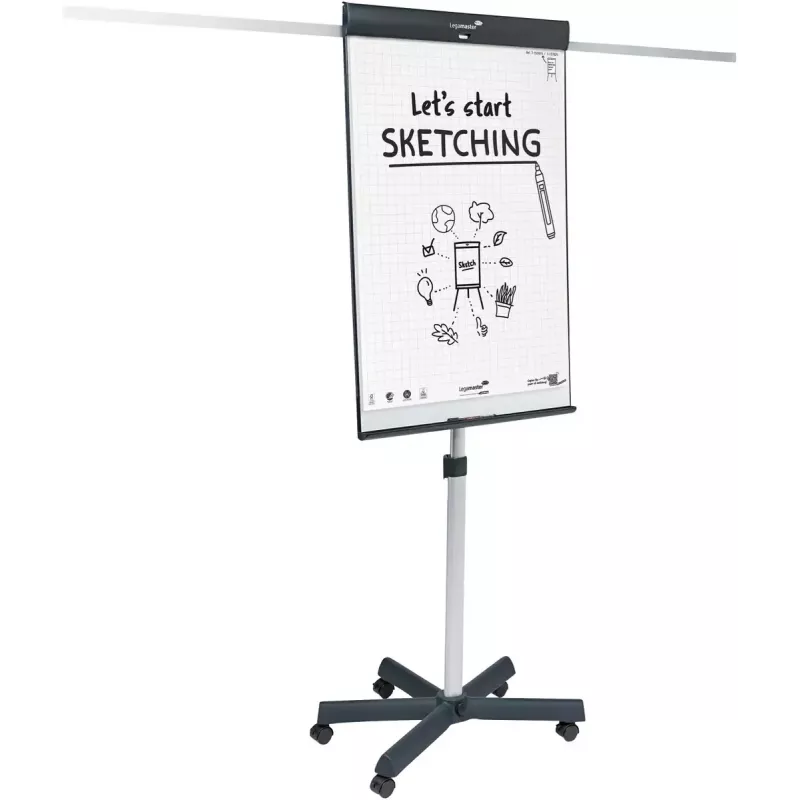 Legamaster SKETCH PRO mobilus flipchart su žvaigždiniu pagrindu ir 5 ratais