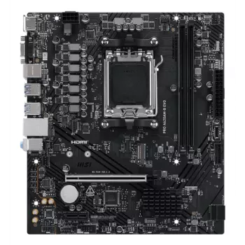 Motininė plokštė MSI PRO A620AM-B EVO ATX — AMD A620A, lizdas AM5, DDR5 2× DIMM iki 128 GB, 5 Gb Ethernet, M.2 ir SATA III, HDMI 2.1
