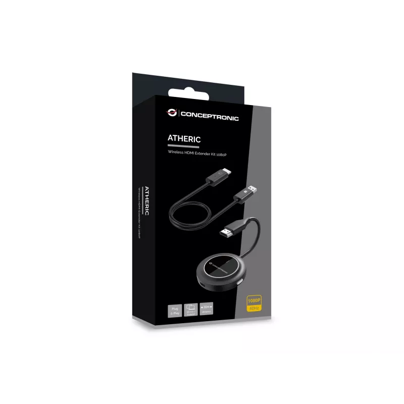Belaidis HDMI siųstuvas-imtuvas CONCEPTRONIC ATHERIC02B — dongle, HDMI/USB, 1080p (1920x1080), USB maitinimas