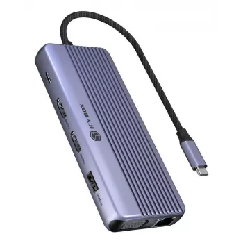 ICY BOX IB-DK4062-CPD Laidinė USB 3.2 Gen 1 (3.1 Gen 1) Type-C dokavimo stotelė, antracitinė