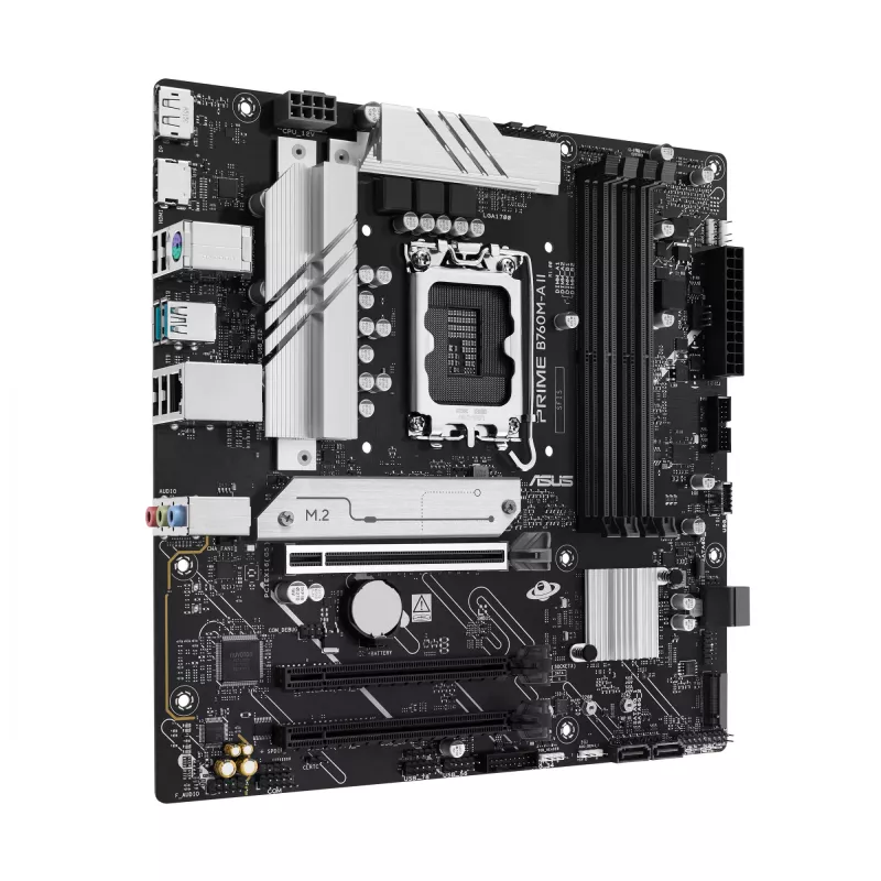 Pagrindinė plokštė ASUS PRIME B760M-A II-CSM – Intel B760, LGA1700, microATX, DDR5, iki 256 GB, M.2/PCIe 4.0/SATA III, 2,5Gb Ethernet