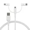 dbramante1928 re-charge - 3in1 laidas USB A į USB-A, USB-C ir Lightning, 1 m, baltas