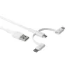 dbramante1928 re-charge - 3in1 laidas USB A į USB-A, USB-C ir Lightning, 1 m, baltas