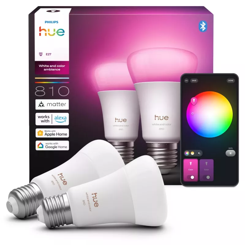 Philips Hue White and colour ambience A60 – E27 išmanioji lemputė – 810