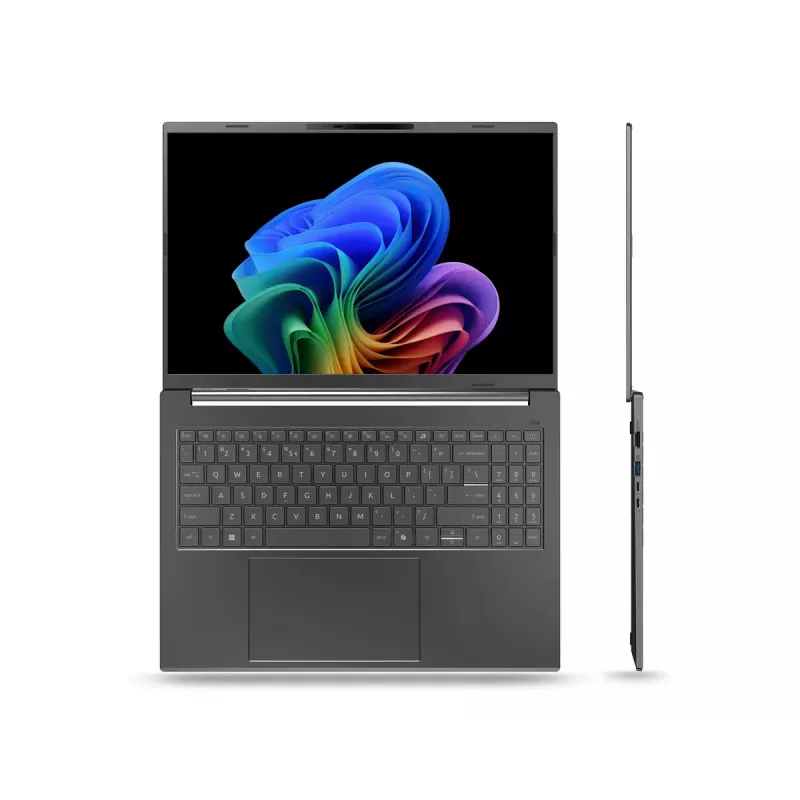 Nešiojamas kompiuteris Acer Aspire 16 AI A16-61M-R473 — 16 colių WUXGA+ OLED, AMD Ryzen AI 5 330 3.4 GHz, 16 GB LPDDR5x, 512 GB SSD, Windows 11 Home, Pilka