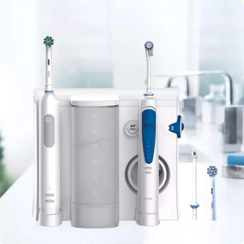 Oral-B Idropulsore Health Center suaugusiųjų sukamoji-osciliuojanti dantų šepetėlis, mėlyna, balta