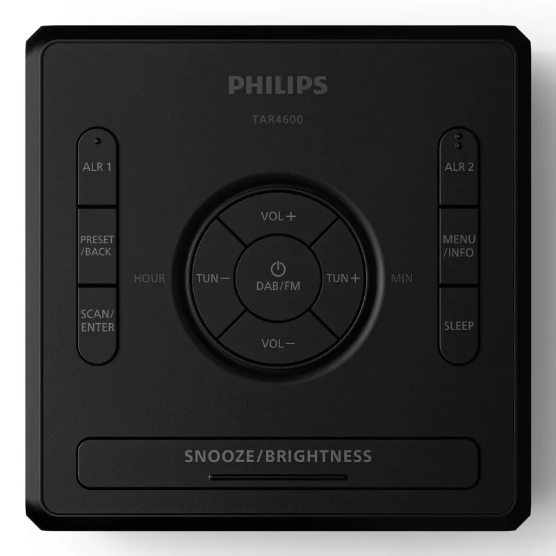 Skaitmeninis žadintuvas Philips TAR4600/10, juodas, LCD, AC / baterija