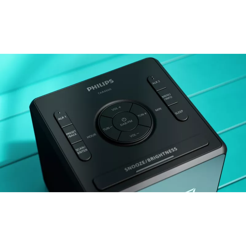 Skaitmeninis žadintuvas Philips TAR4600/10, juodas, LCD, AC / baterija