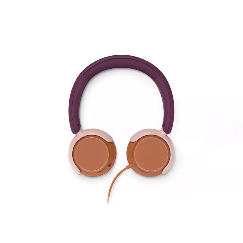 Philips 2000 serijos TAK2000MP/00 ausinės – laidinės, vaikiškos, USB-C, 85 dB ribotuvu, 1,2 m laidas, 135 g, spalvų derinys: oranžinė, violetinė, rožinė