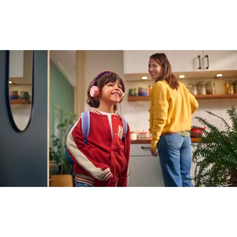 Philips 2000 serijos TAK2000MP/00 ausinės – laidinės, vaikiškos, USB-C, 85 dB ribotuvu, 1,2 m laidas, 135 g, spalvų derinys: oranžinė, violetinė, rožinė