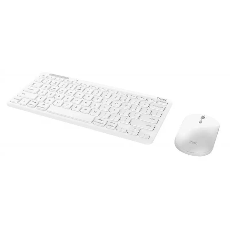 Klaviatūros ir pelės rinkinys TRUST Lyra Mini Wireless QWERTZ (RF + Bluetooth) Baltas, Vokiškas išdėstymas