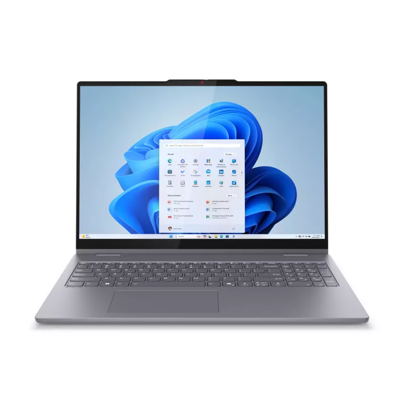 Lenovo IdeaPad 5 2-in-1 16IAL10 nešiojamas kompiuteris hibridas, Intel Core Ultra 5 225U, 16 colių liečiamas WUXGA ekranas, 16 GB LPDDR5x, 1 TB SSD, Wi-Fi 7, Windows 11 Home, pilka