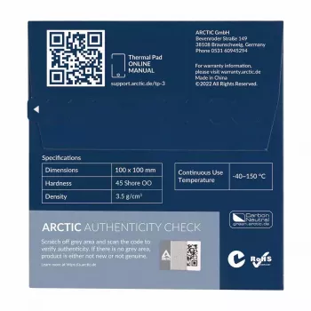 ARCTIC TP-3 Premium šiluminė tarpinė 100 x 100 mm, 0,5 mm