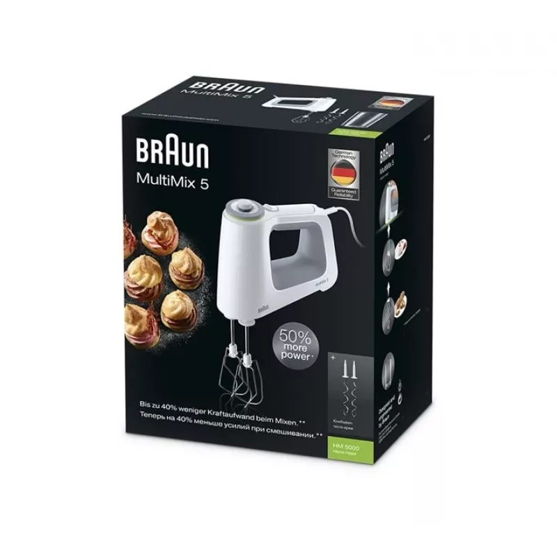Braun HM 5000 WH rankinis plaktuvas 700 W pilka, balta