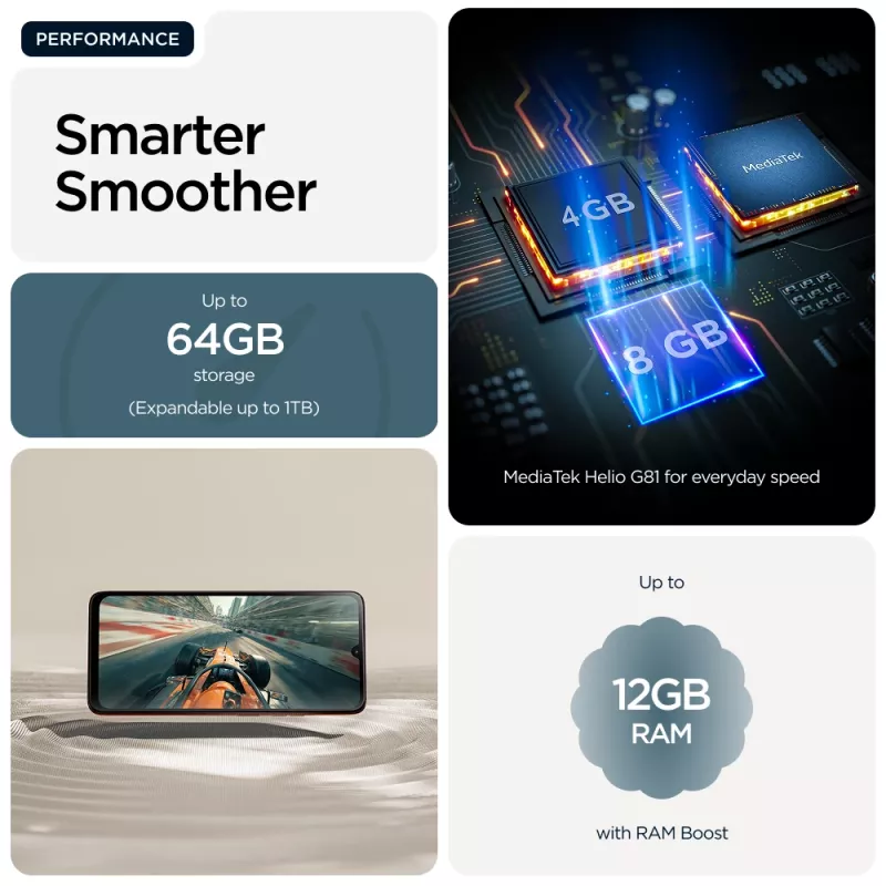 Išmanusis telefonas Motorola moto g06 6,88 colio LCD 120Hz 4GB/128GB Mėlynas, MediaTek Helio G81, 50MP, 5200mAh, Dual SIM, IP64