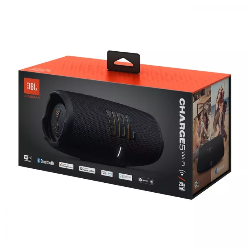 JBL Charge 5 Wi-Fi nešiojamas stereofoninis garsiakalbis juodas 40 W