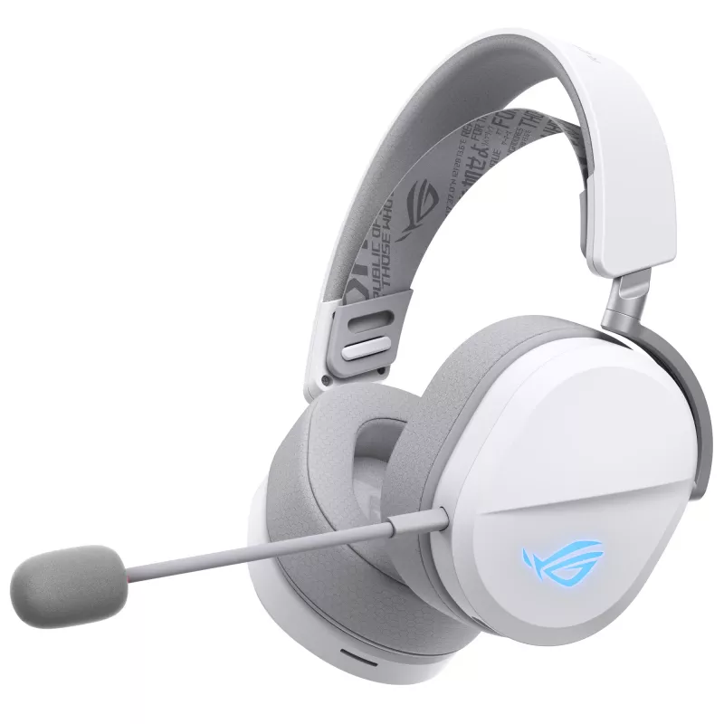 Ausinės ASUS ROG Pelta belaidės ir laidinės, žaidimams, USB Type-C, Bluetooth, baltos