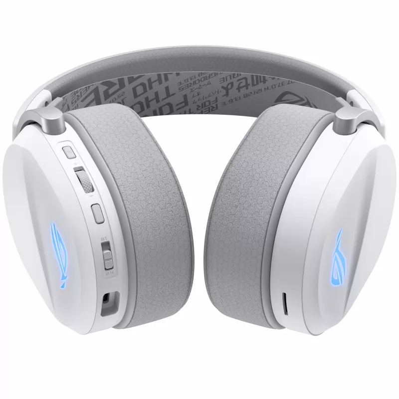 Ausinės ASUS ROG Pelta belaidės ir laidinės, žaidimams, USB Type-C, Bluetooth, baltos