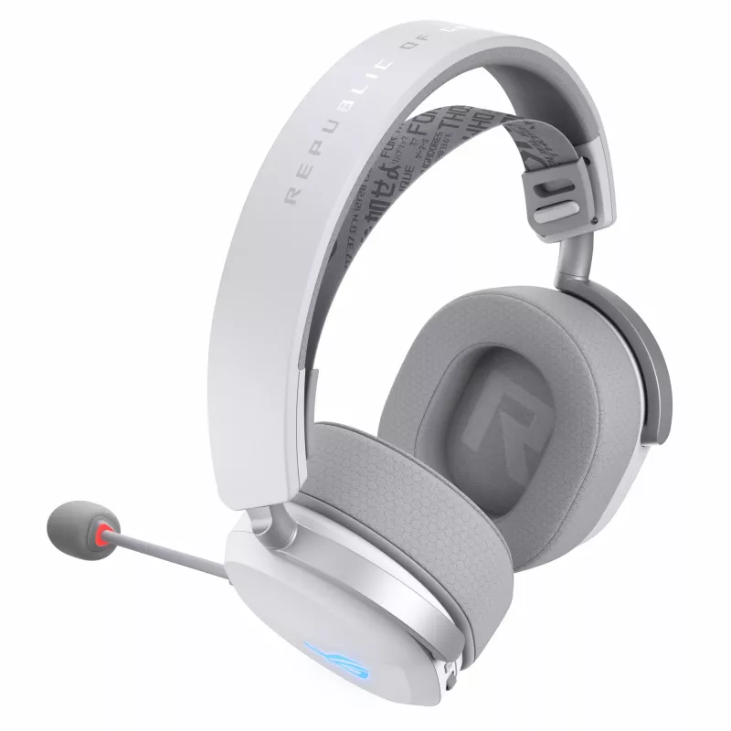 Ausinės ASUS ROG Pelta belaidės ir laidinės, žaidimams, USB Type-C, Bluetooth, baltos