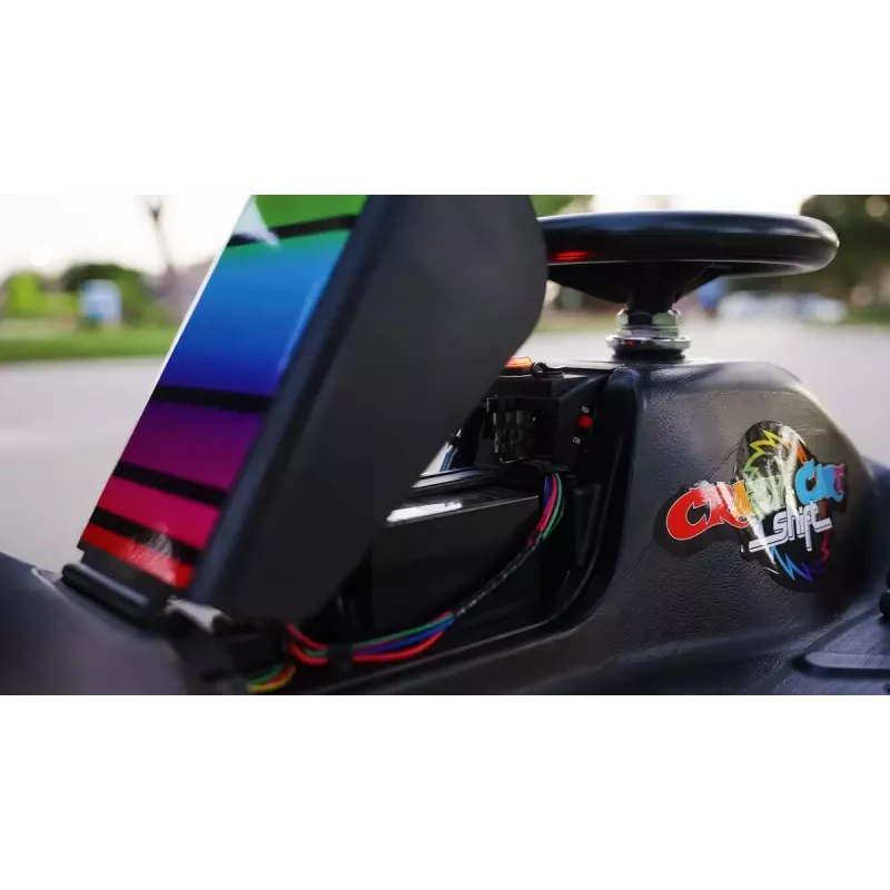 Elektrinis driftinis kartas Razor CRAZY CART Shift Lightshow – įkraunama ličio baterija, LED šviesų šou, 13 km/h, 40 min
