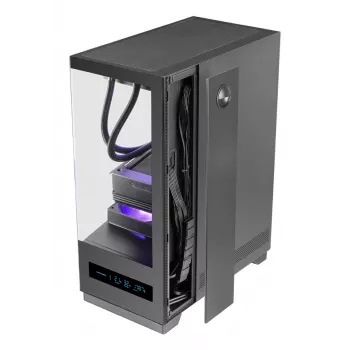 Korpusas TACENS MARS MC-PULSAR LCD ATX Midi Tower, grūdintas stiklas, priekinis LCD, USB-C, palaiko GPU 33,2 cm